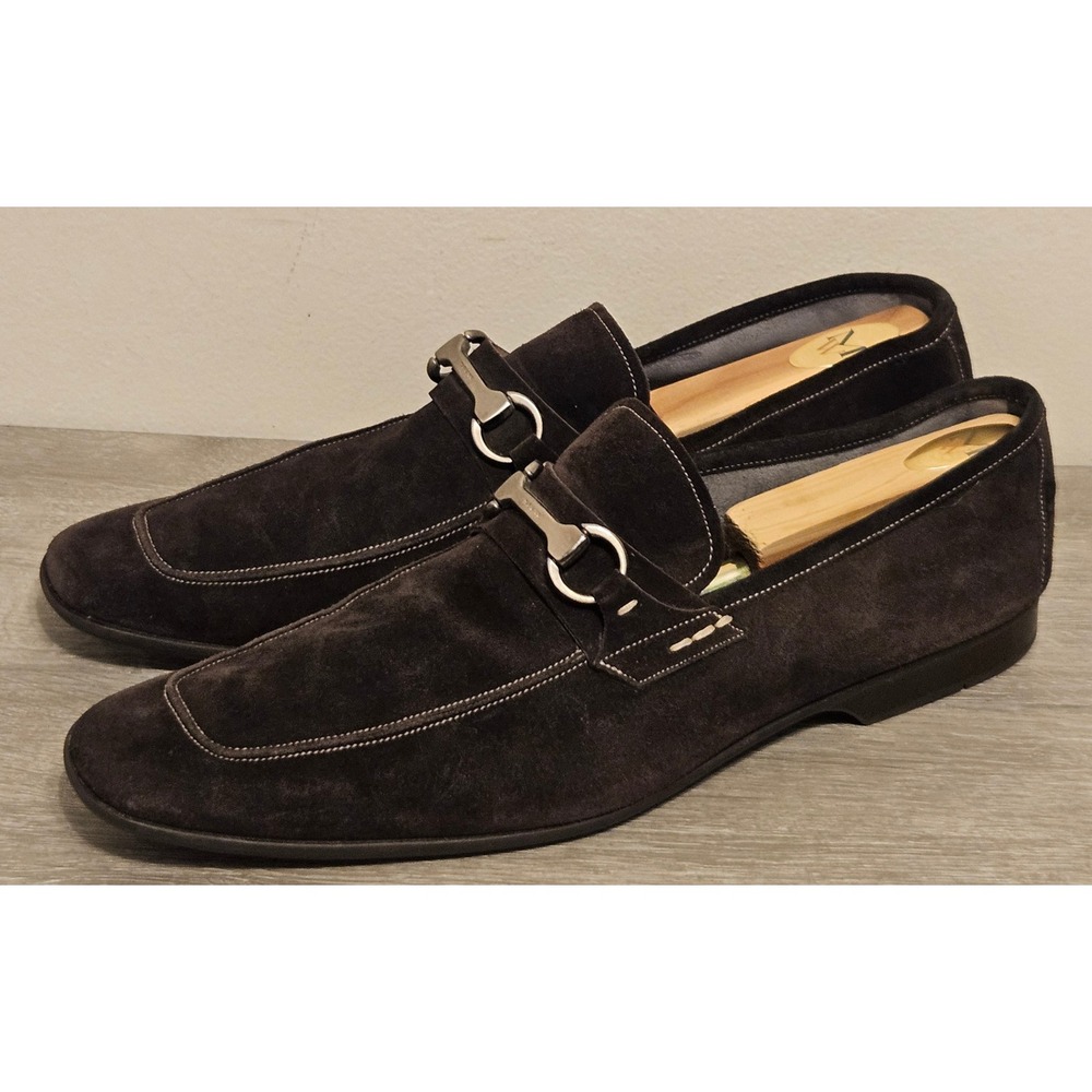 Magnanni Mens Size 14 M Brown Suede Bit Loafers Made in Spain 15804 Dress Shoes